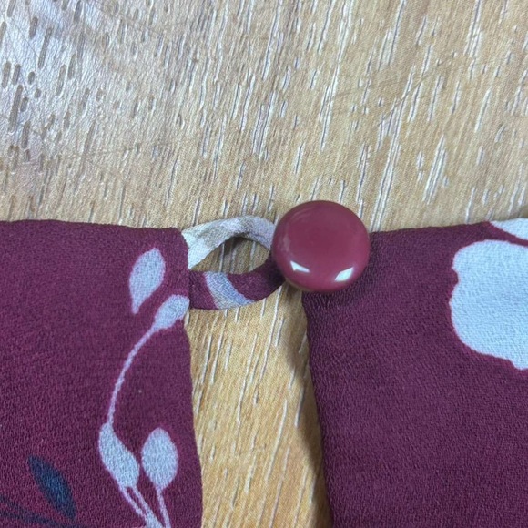 Lush Women Maroon Floral Mini Dress Sleeveless Size S - Picture 3 of 8